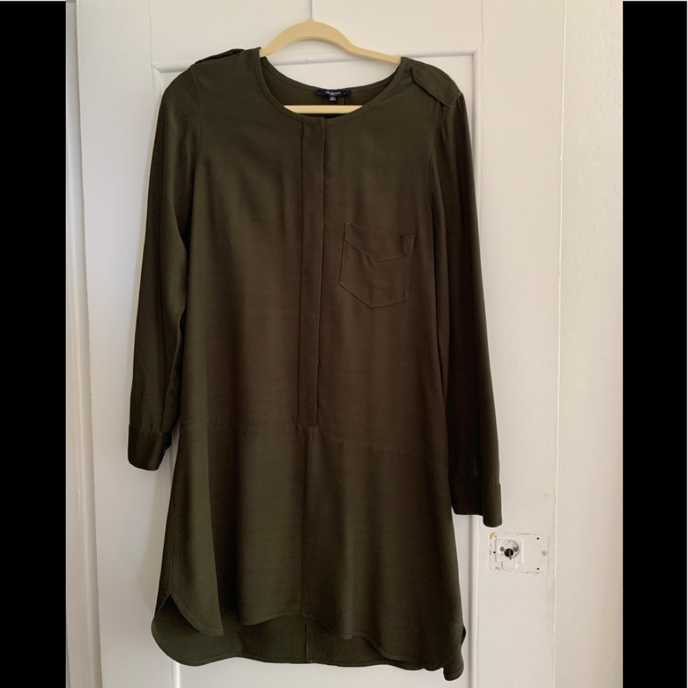 Madewell olive shirtdress